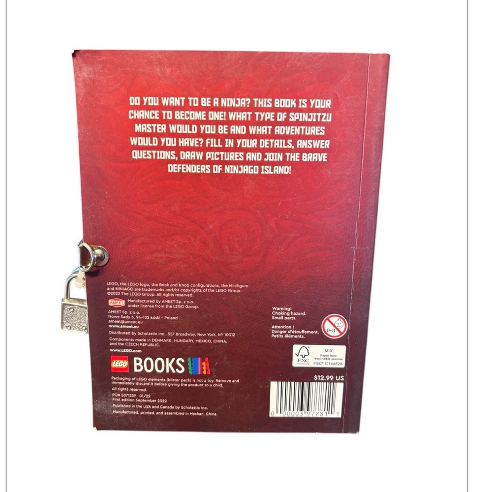Adidas Red Adventure Book with Lock - Picture 2 of 8